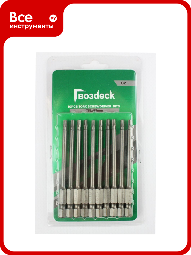 Бита односторонняя HR Torx 15 85 мм 10 шт для инструмента Джет Гвозdeck 40018500TX15HR00