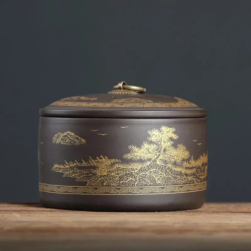 Портативная герметичная канистра для чая канистра для кофе органайзер для специй фиолетовая глиняная банка для чая контейнеры для чая Тегуаньинь дорожная коробка для хранения чайных пакетиков A