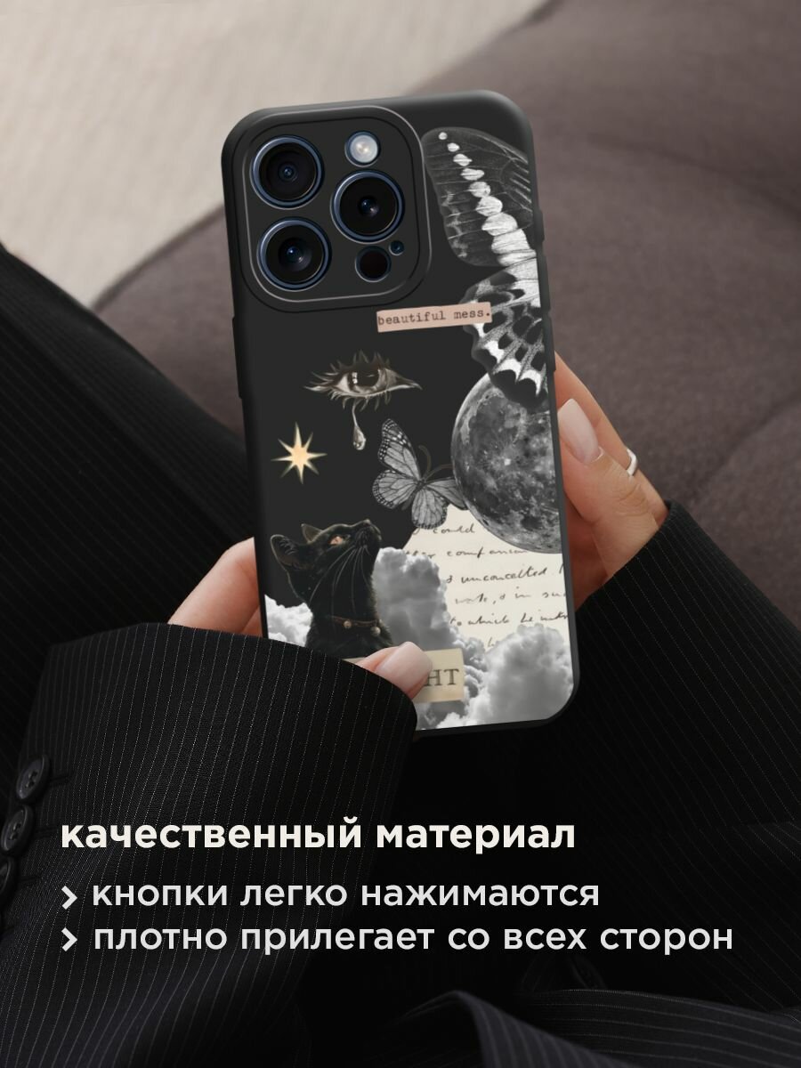 Чехол на Apple iPhone 15 Pro / Айфон 15 Про с принтом "midnight collage" — фото 1