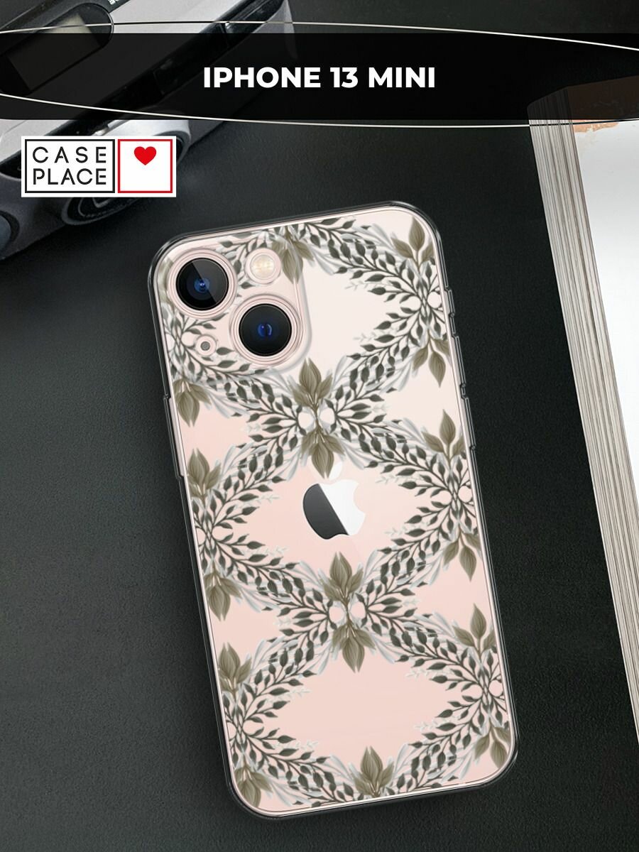 Чехол на Apple iPhone 13 mini / Айфон 13 мини с принтом "Калейдоскоп цветов"