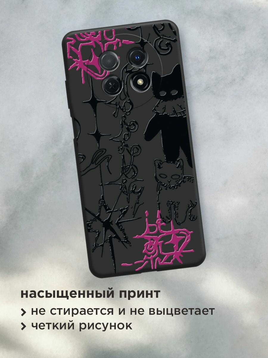 Чехол на Huawei Nova Y91 / Хуавей Нова Y91 с принтом "Готические котики 2" — фото 1