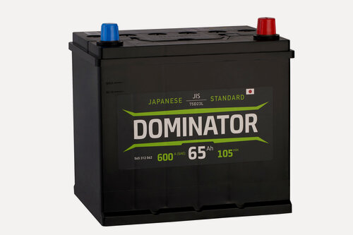 Изображение товара Автомобильный аккумулятор DOMINATOR азия 6CT-65 А (0) D23L (арт. 565312062)