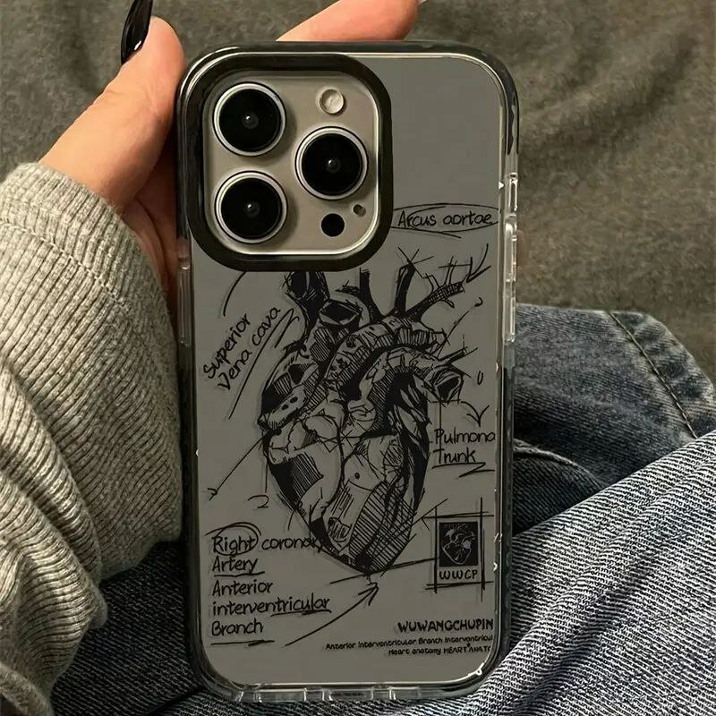 Матовый чехол с анатомическим сердцем — стиль, искусство и защита в одном аксессуаре.