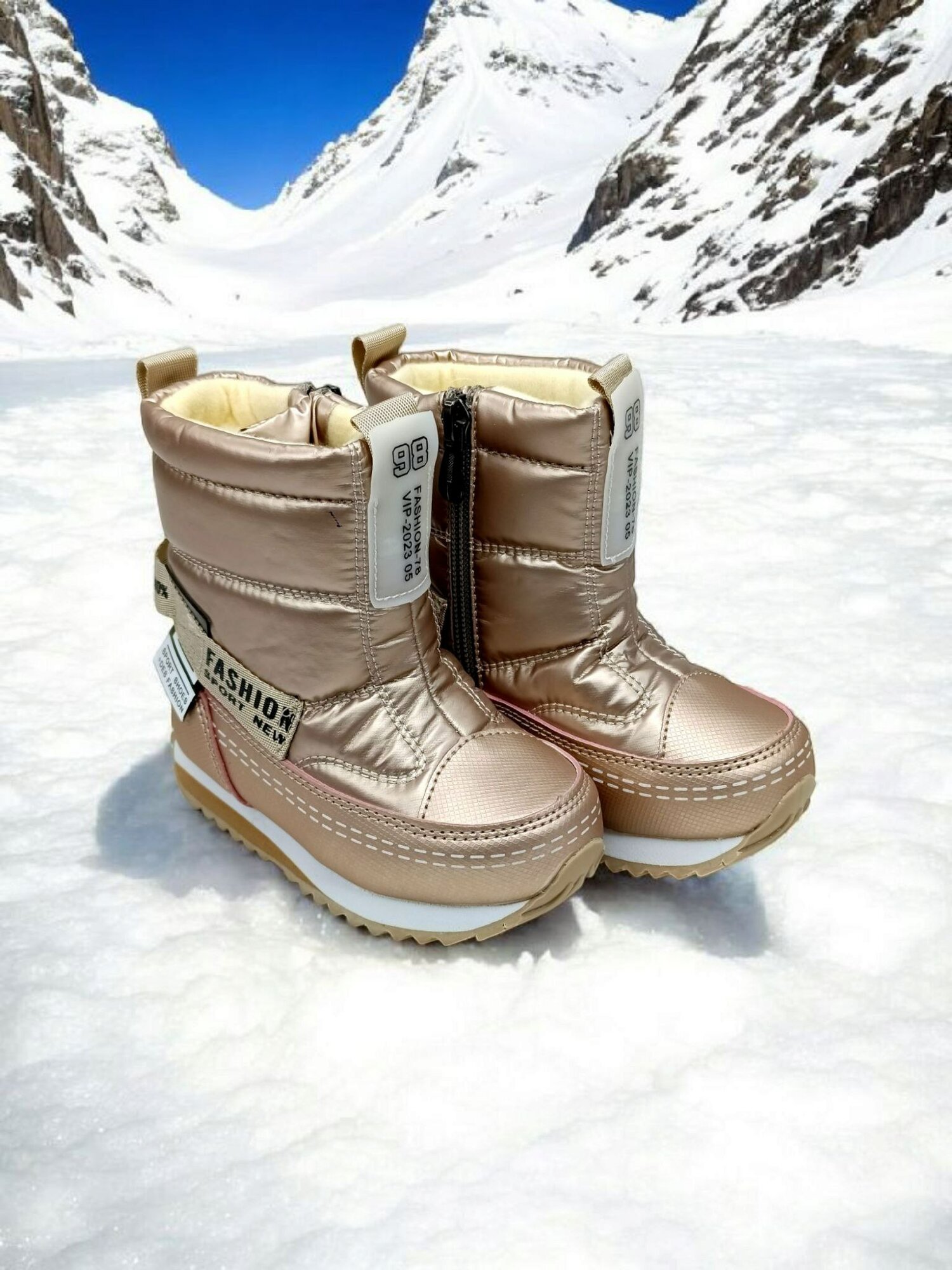 Дутики , размер 25, золотистый — фото 1