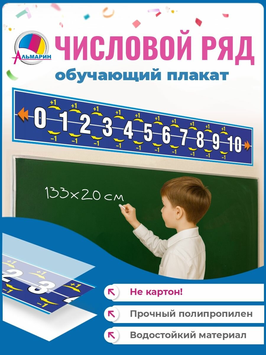 Плакат "Числовой ряд", 133х20 см