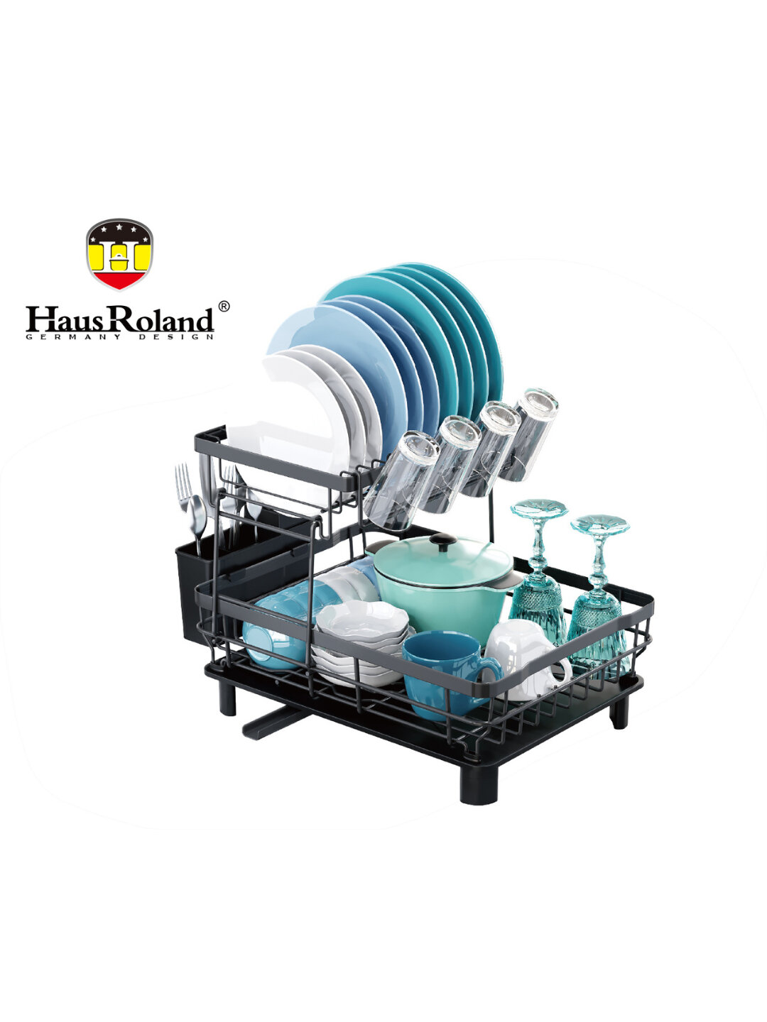 Haus Roland сушилка для посуды, металлический каркас, 2-уровневая