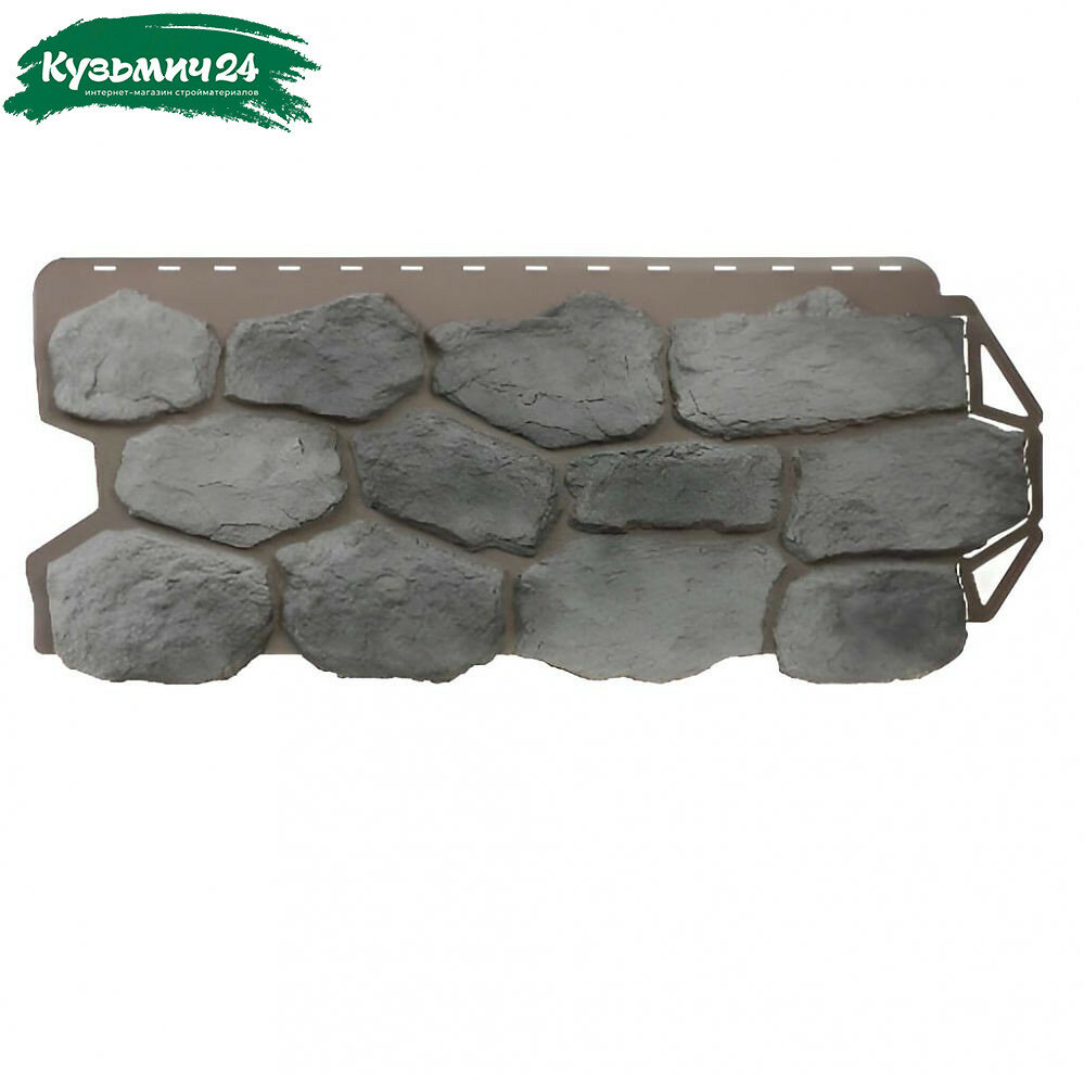 Сайдинг цоколь-панель бутовый камень скандинавский полипропилен 1130x470x20 мм