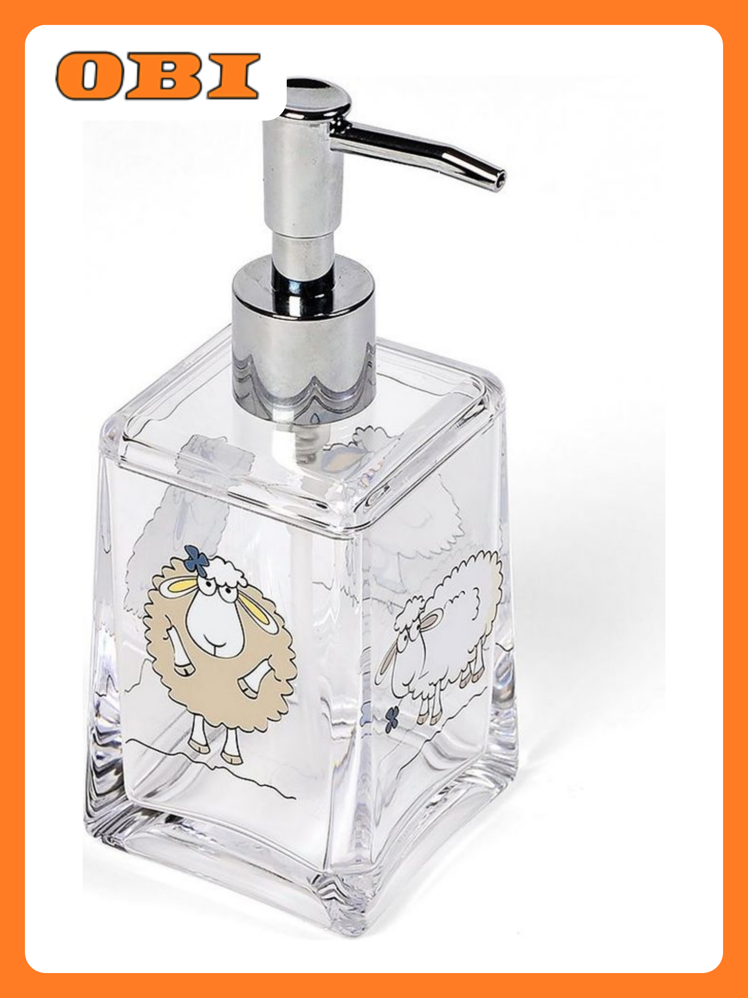 Дозатор для жидкого мыла TATKRAFT Funny Sheep  акрил  квадратный  ударопрочный  бесцветный