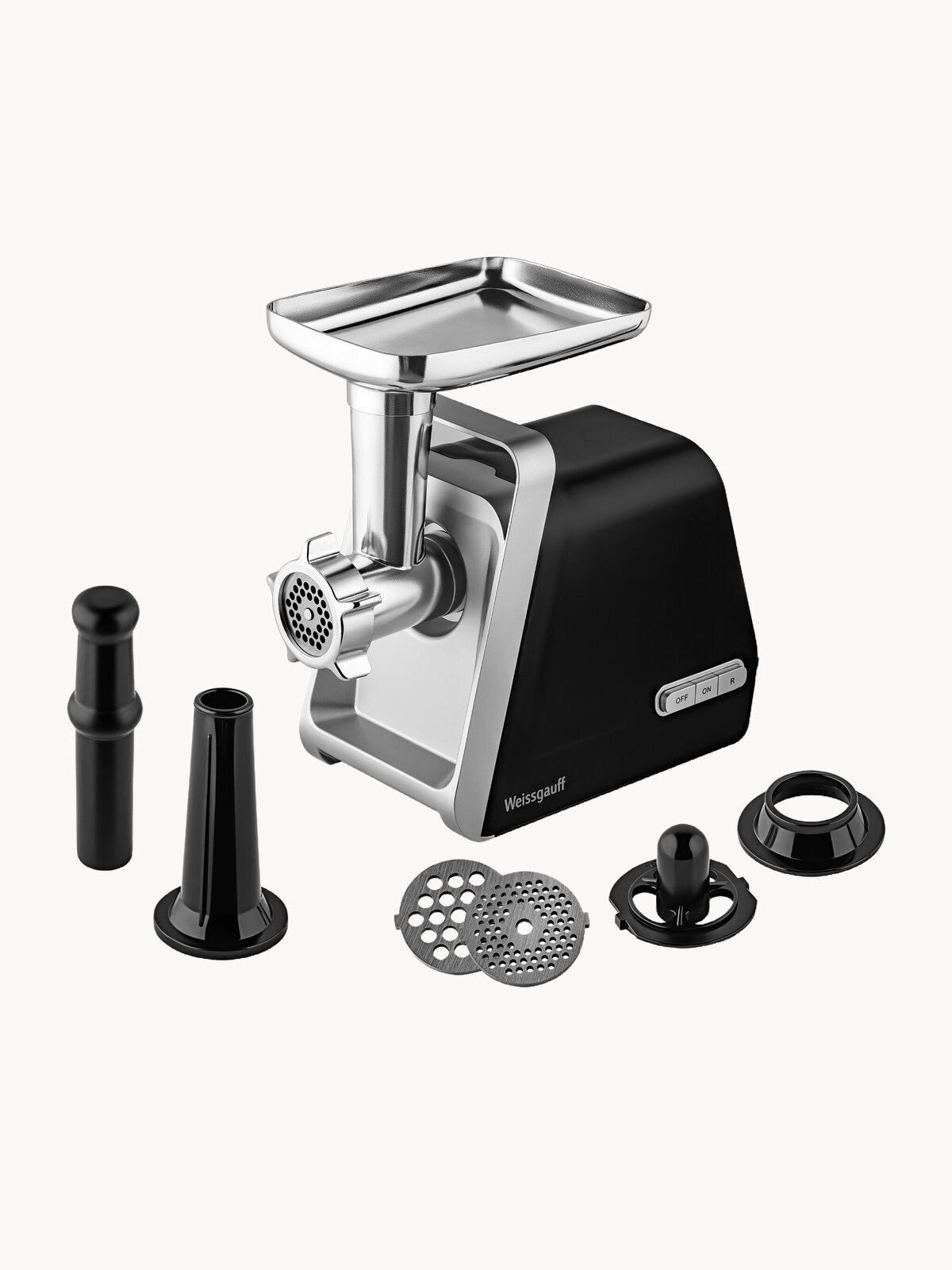 Мясорубка электрическая Weissgauff WMG 673 BS Производительность 2.5 кг в минуту, Металлический лоток