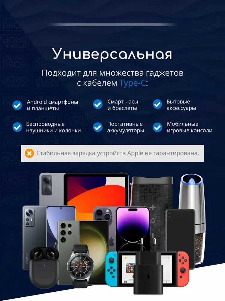 Зарядное устройство Samsung Type-C 45 Вт / 25 Вт PD, быстрое зарядное устройство — фото 1