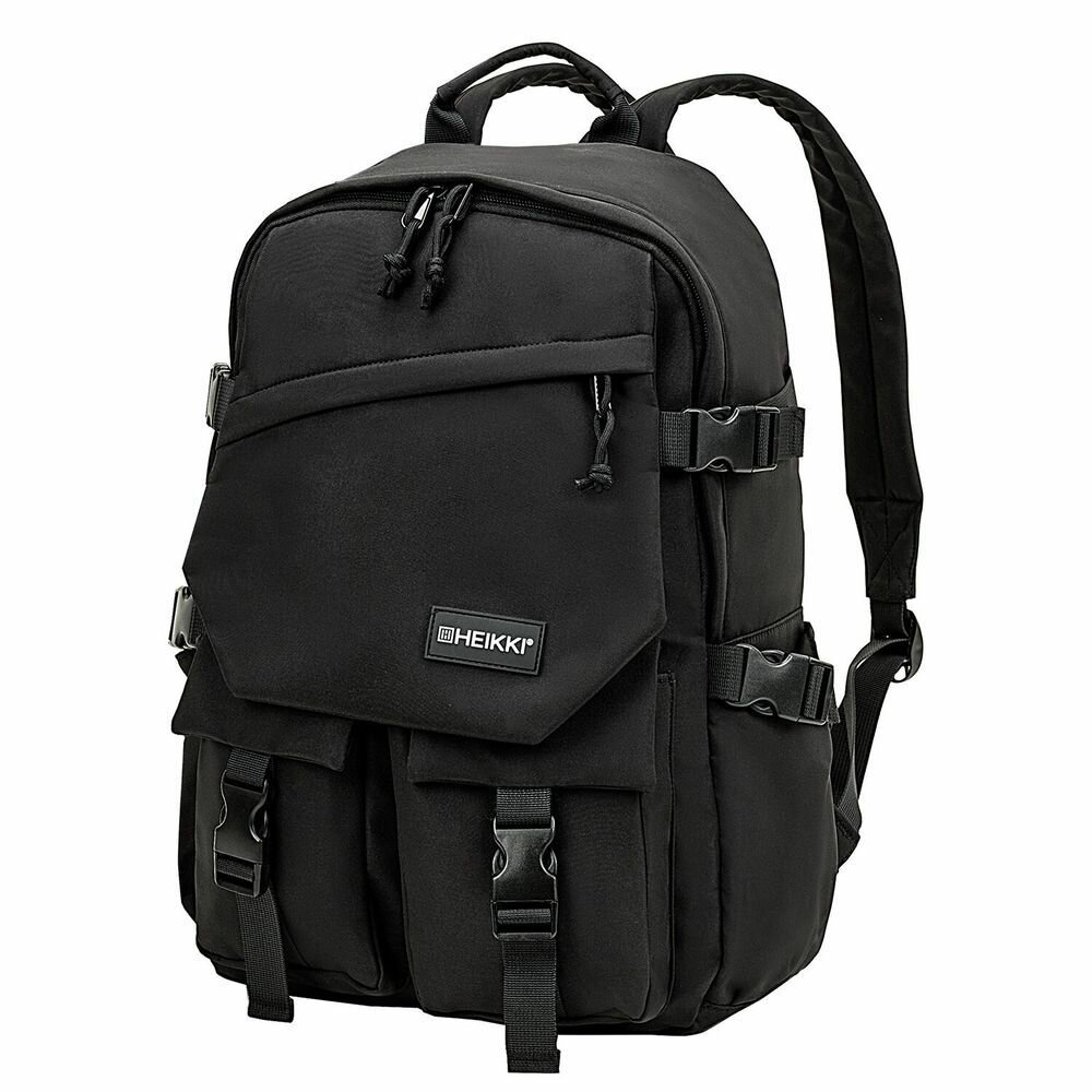 Рюкзак HEIKKI FUSION (хейки) универсальный, отделение для ноутбука, карман-антивор, черный, 43х30х14 см