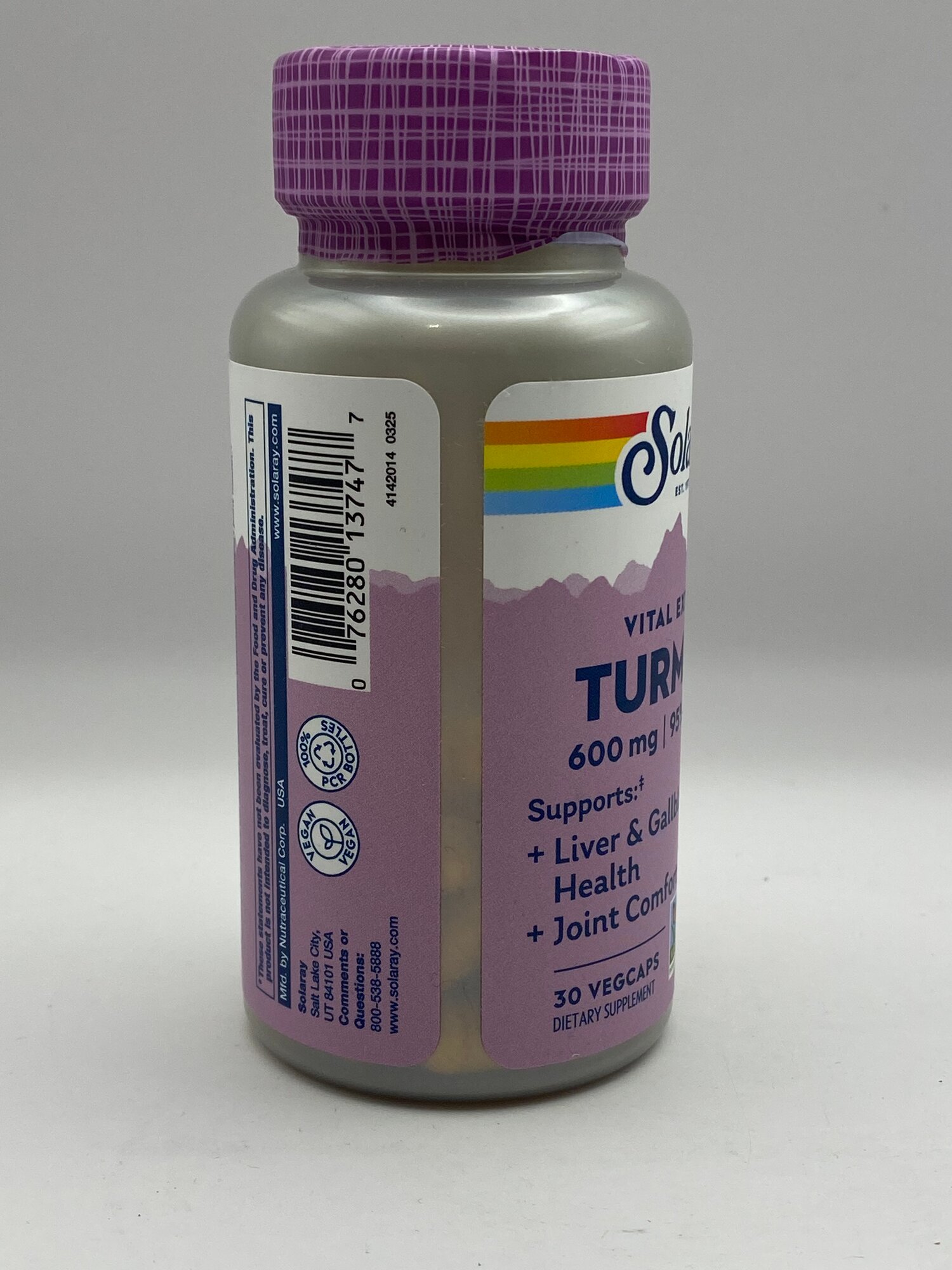 Куркума Solaray "Vital Extracts", для иммунитета, 600 мг, 30 капс. — фото 1