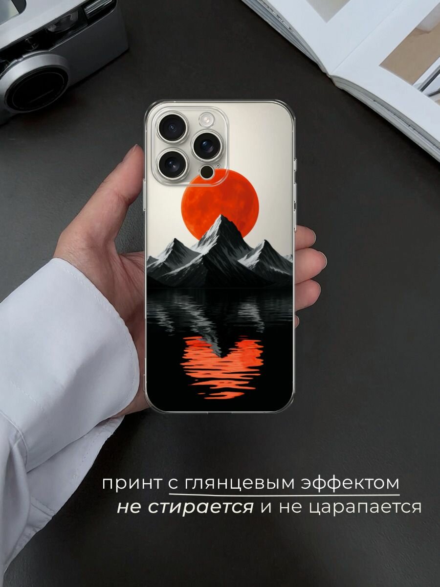 Силиконовый чехол на Apple iPhone 16 Pro Max / Айфон 16 Про Макс с принтом Черная гора 3 — фото 1