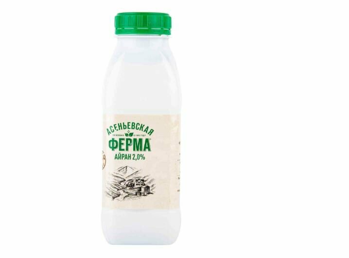 Айран "Асеньевская ферма", 2%, без заменителя молочного жира, 330 мл — фото 1