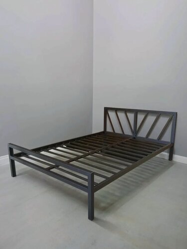 Изображение товара Кровать Loft Mebel "Герда-2", двуспальная, кованое изголовье, чёрная, 200x200