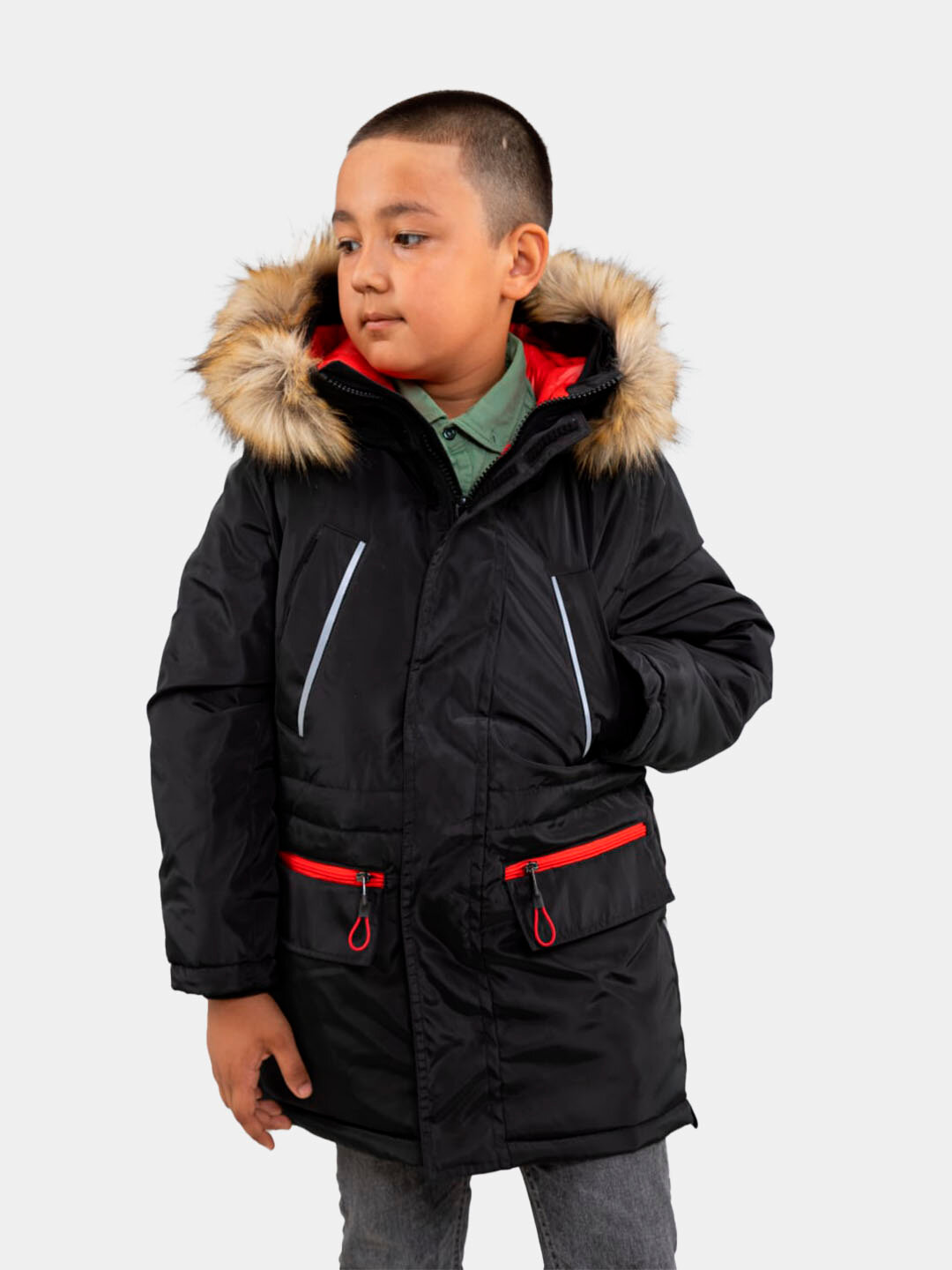 Пуховик, размер 128cm, черный — фото 1