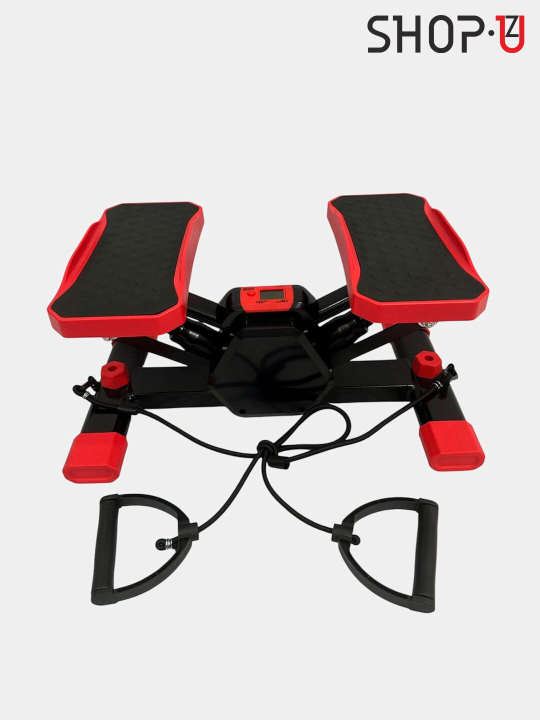 Многофункциональный степпер / мини велотренажер, с эспандерами и дисплеем, для фитнеса — фото 1