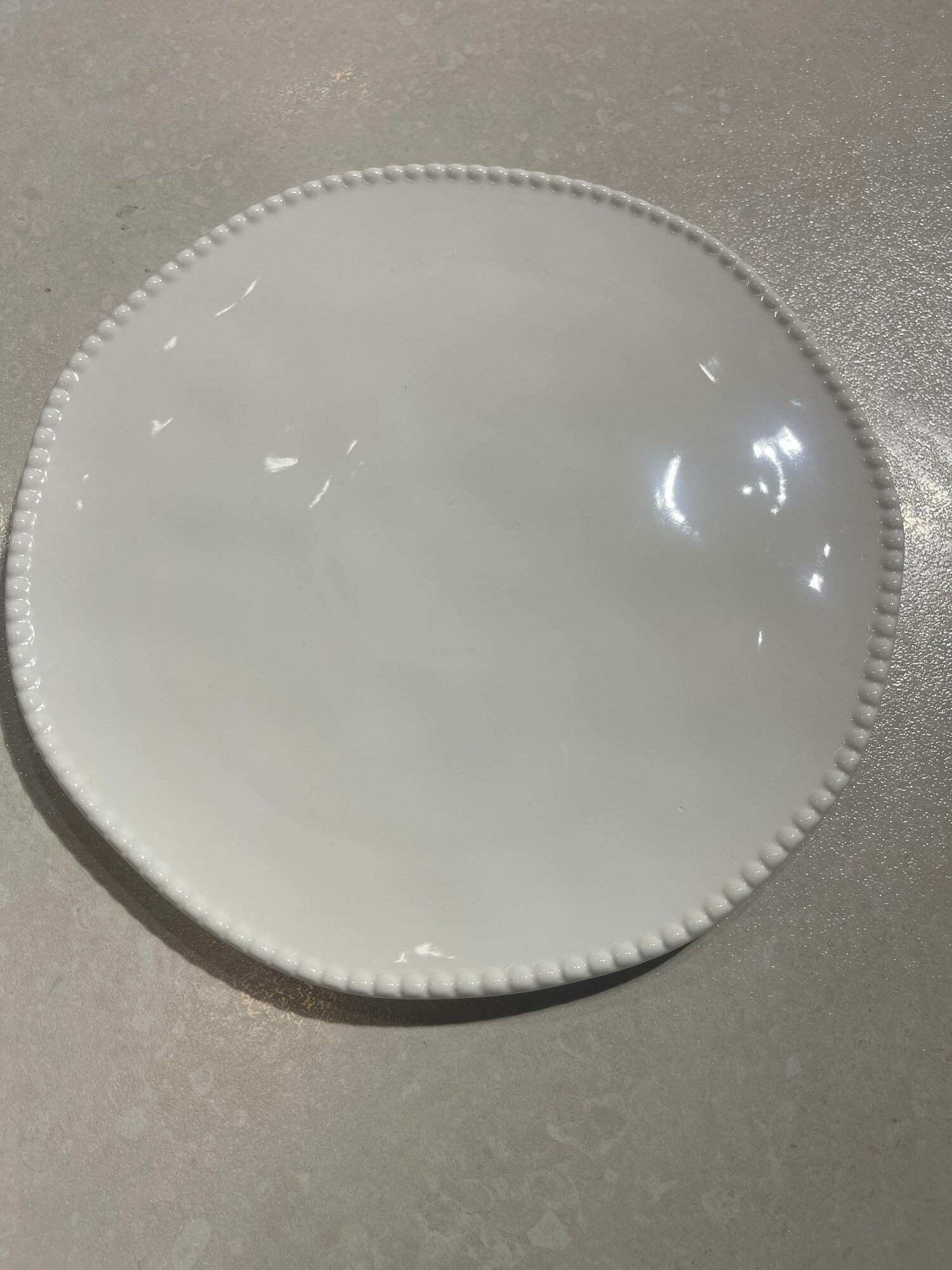 Керамическая тарелка с жемчужным бортиком в стиле Pinterest 25см — фото 1