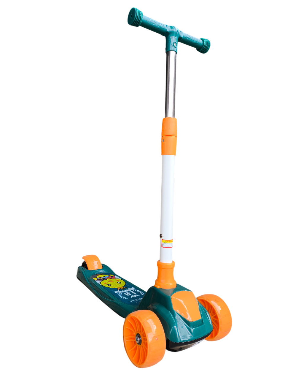 Самокат детский трёхколёсный, с музыкой и светом, цвет бело-голубой