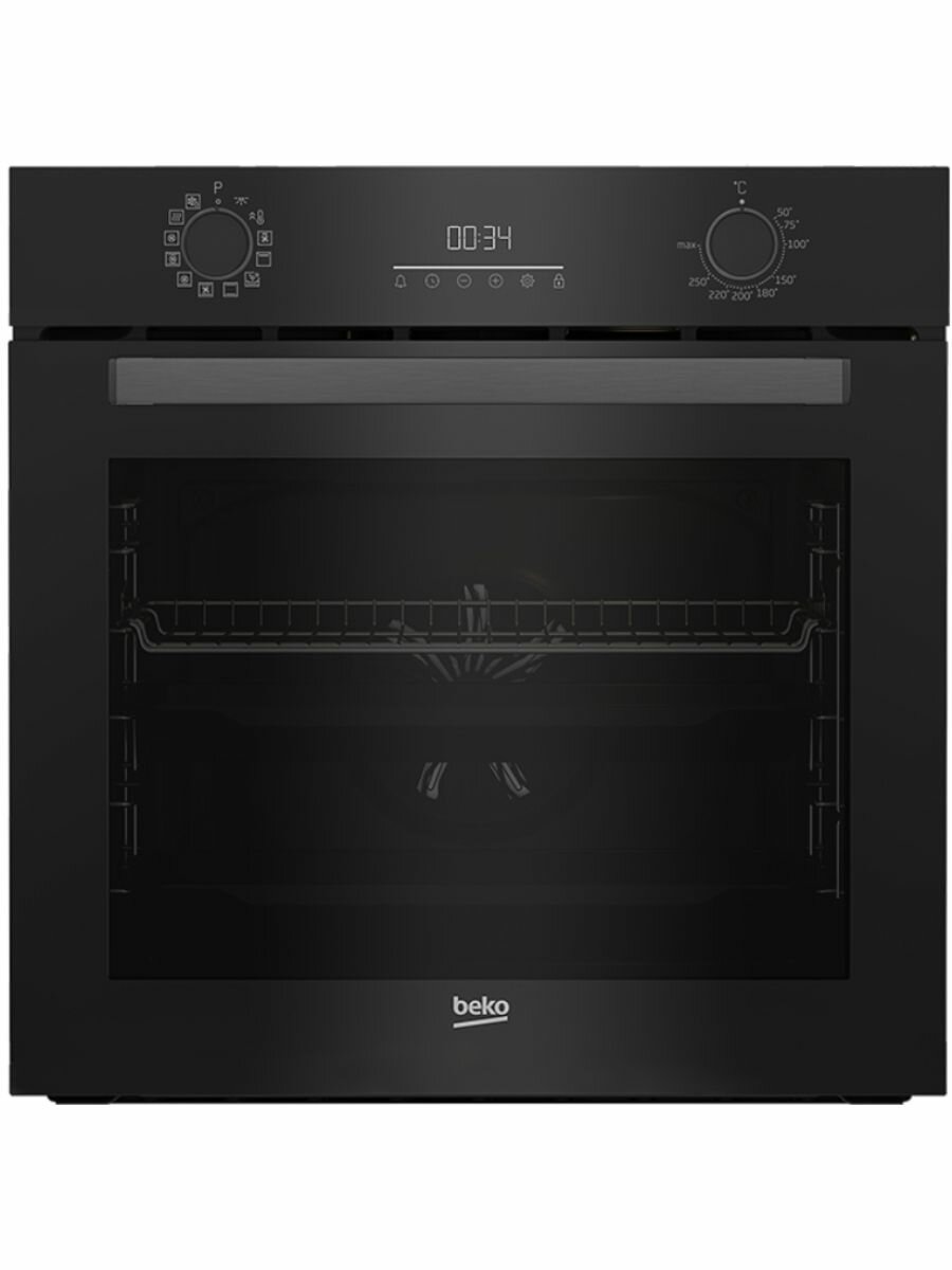 Духовой шкаф Beko BBIM16300SG, электрический, встраиваемый, 72 л, 12 режимов, черный