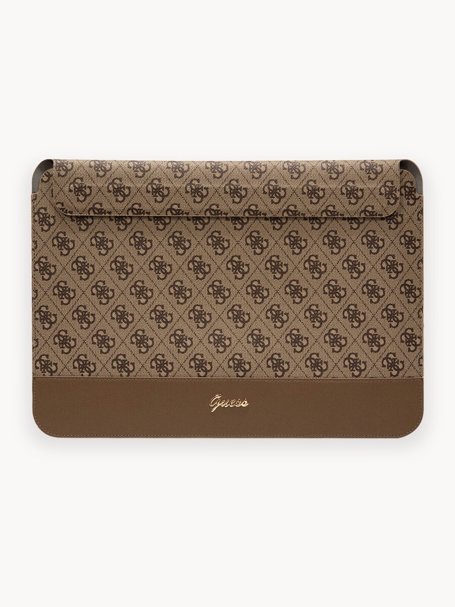 Guess для ноутбуков 13"/14" чехол Sleeve 4G Bottom stripe Metal logo Brown