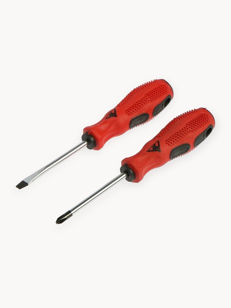 Набор отверток ЛОМ, магнит, двухкомпонентные рукоятки, PH2/SL6 х 75 мм, 2 шт.