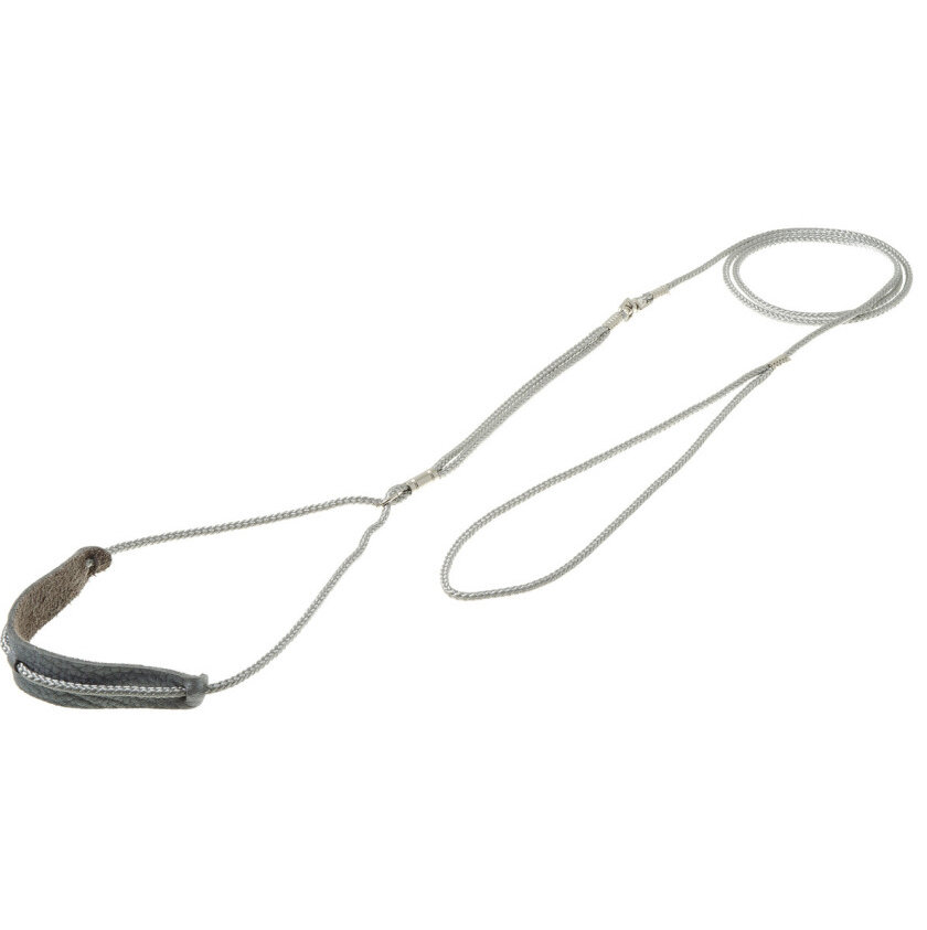 Ринговка для собак с расширителем обхват до 58 см ширина 25 мм длина 120 см светло-серая ZooOne PESK-2.5*17 SL