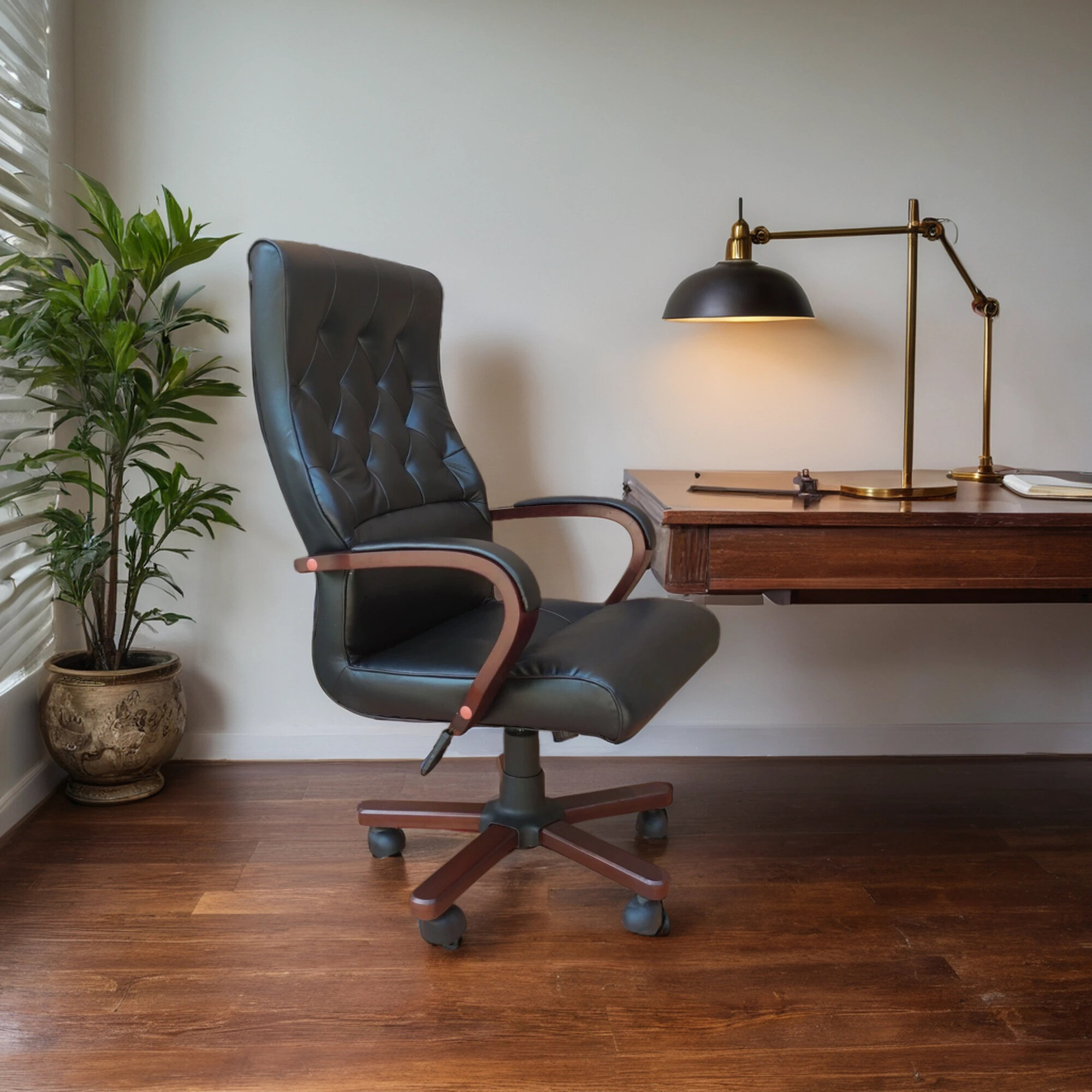 Кресло "Model NELSON", обивка эко кожа, каркас из метала и дерево