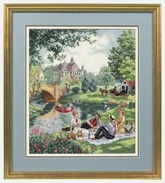 Изображение товара 35065 Набор для вышивания крестом "Пикник на лужайке"30х35см, DIMENSIONS