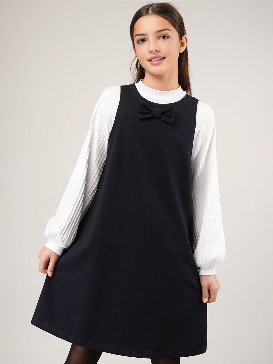 Школьное платье Happyfox размер 140 т.синий