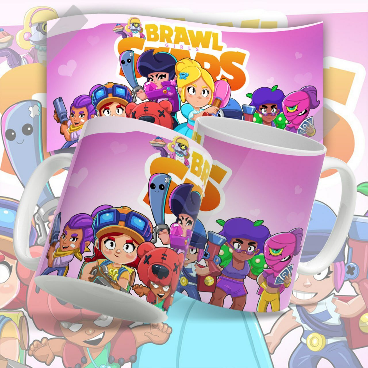 Кружка "Brawl Stars" керамическая, подарок для поклонников игры Бравл Старс, 330 мл, 1 шт