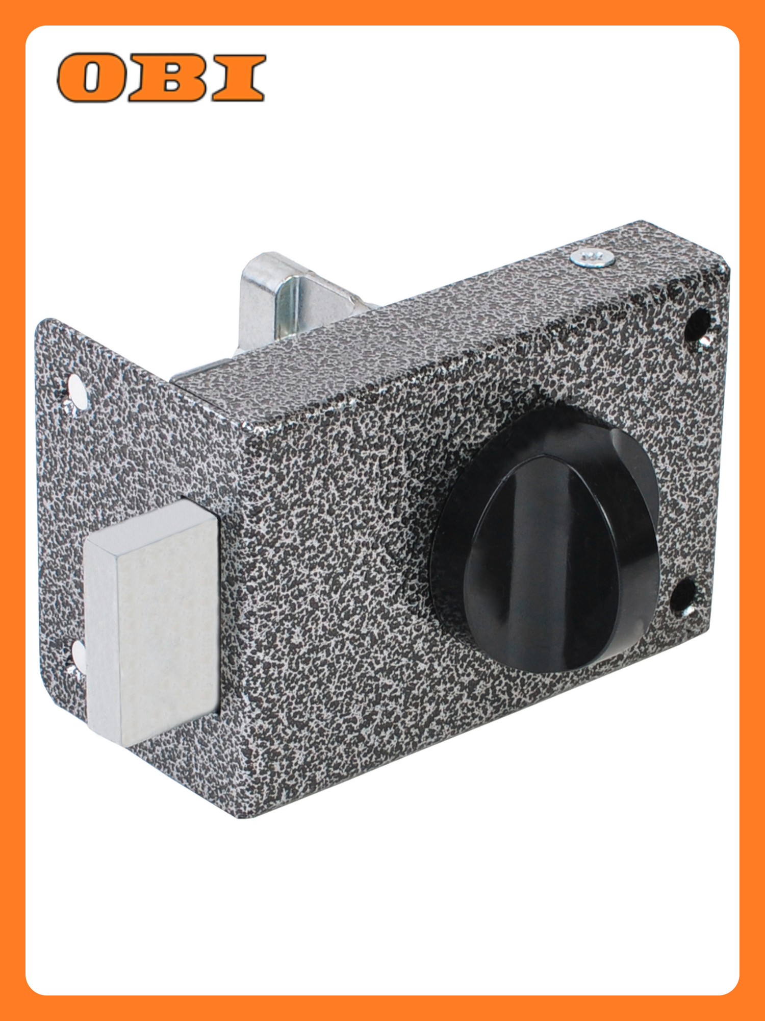 Замок накладной Омега-пресс ЗН-1 цилиндровый для входной двери 4 ключа серебристый