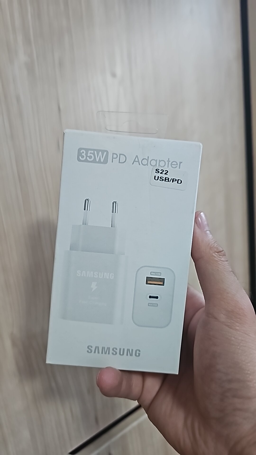 Зарядное устройство, для Samsung, USB, Type-C, 15/35Вт, двойное, белое — фото 1