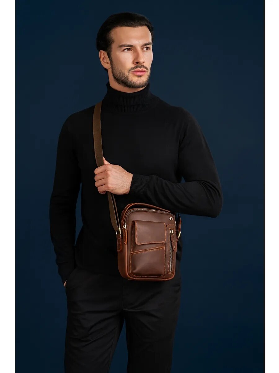 Сумка FAUSTINI, фактура гладкая, коричневый — фото 1