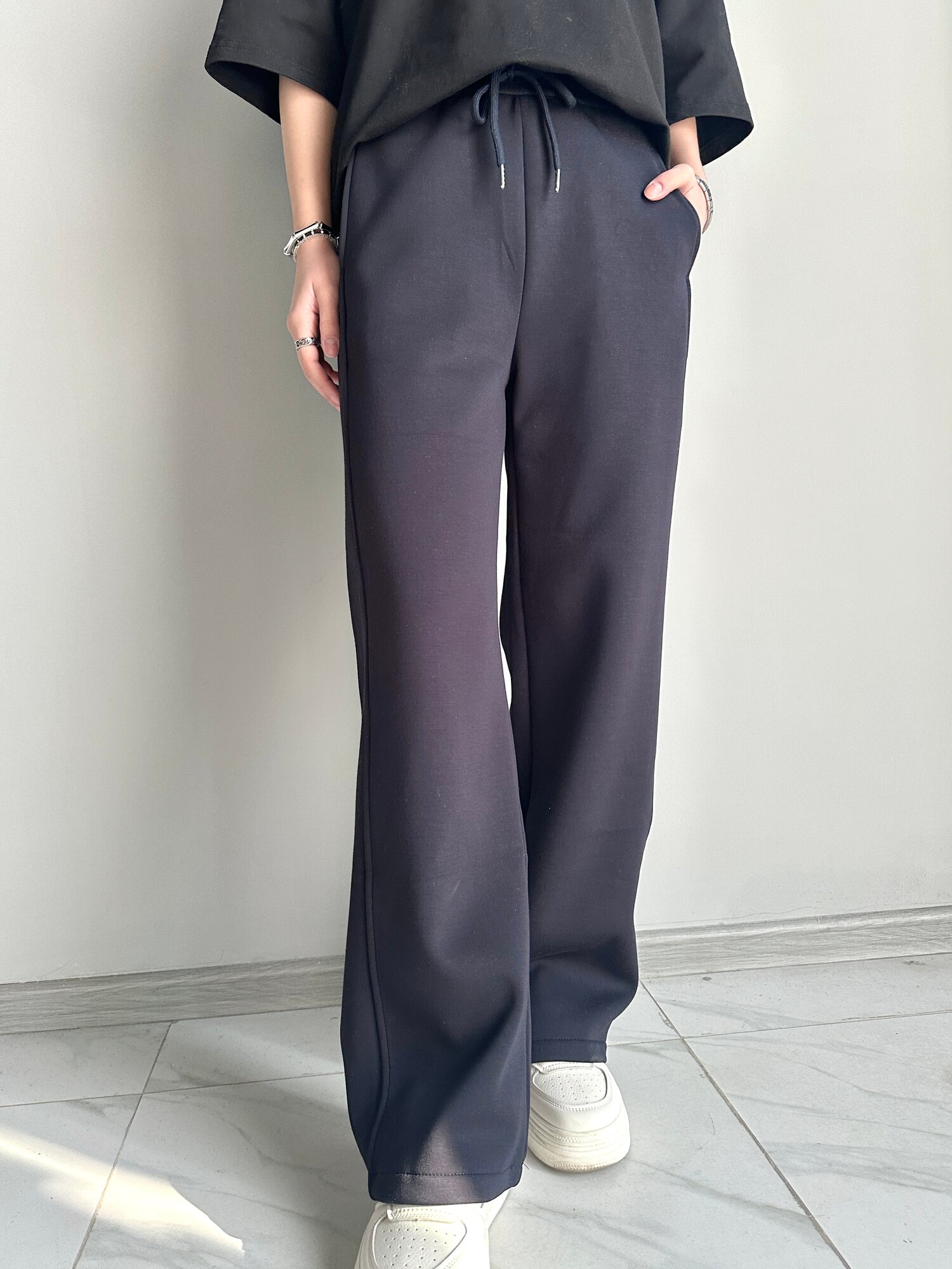 Брюки утеплённые INK Синий, черный, размер M, синий — фото 1