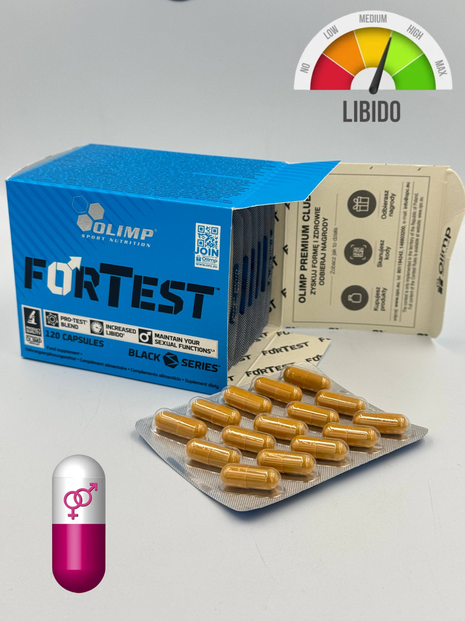 Olimp ForTEST 120 caps Поддерживает либидо и сексуальную функцию