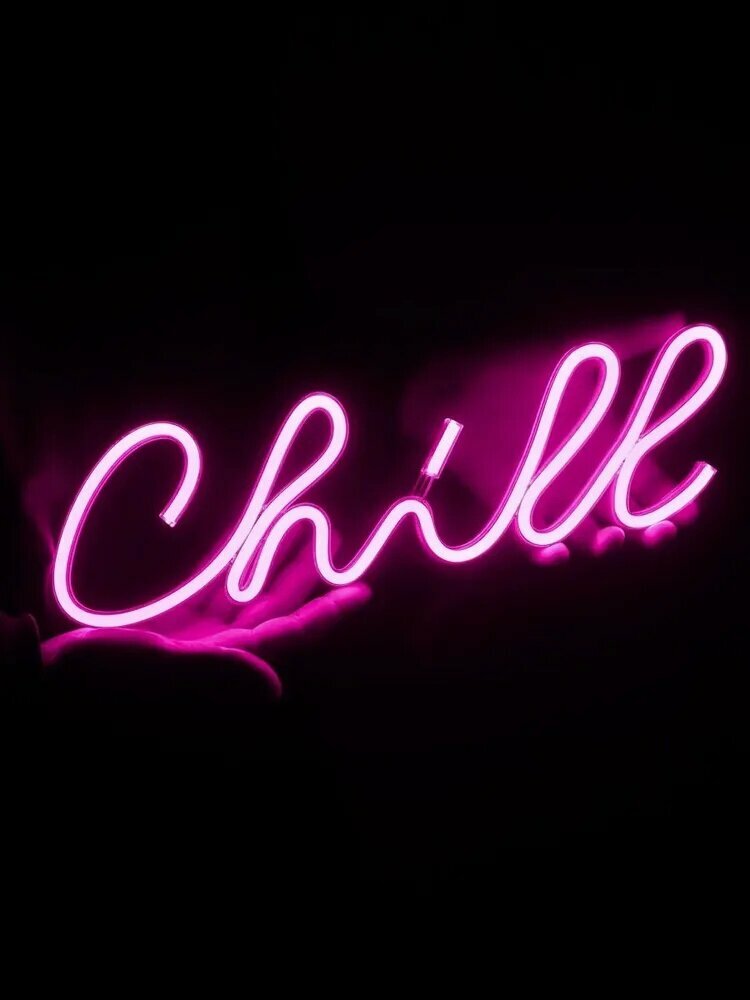 Неоновая светодиодная вывеска Chill с питанием от USB или батареек для украшения гостиной и праздников