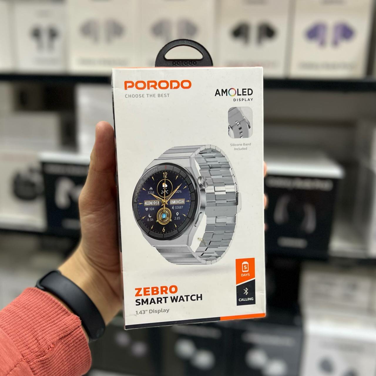 Смарт-часы Porodo Zebro AMOLED, 1.43″, Bluetooth-звонки, металлический корпус