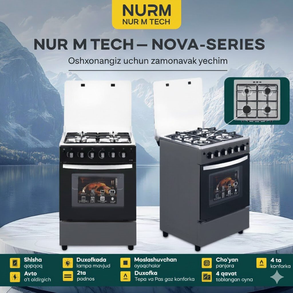 Газовая плита Rulls с 4 конфорками — фото 1