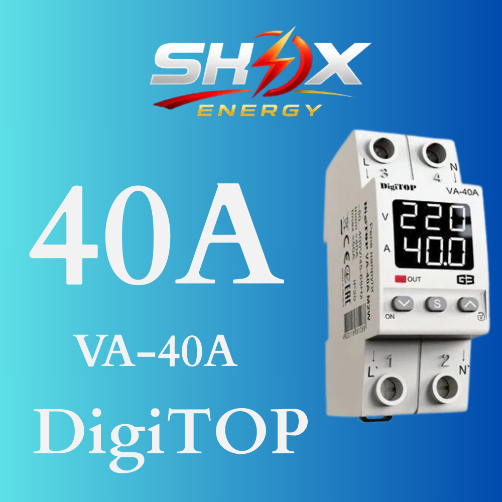 Реле напряжения DigiTOP VA-40A M2W Украина IP20 8.8 кВт SHOX ENERGY