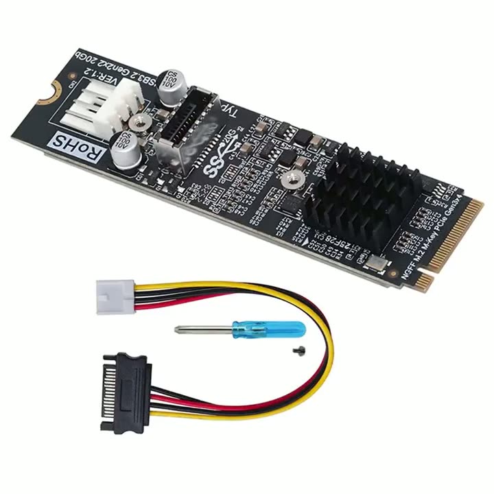 Контроллер PCIe M.2 (ASM3242) USB 3.2 Gen2x2 20Gbps, 1 x Type-E (ORIENT M2-U3242PE-E) — фото 1