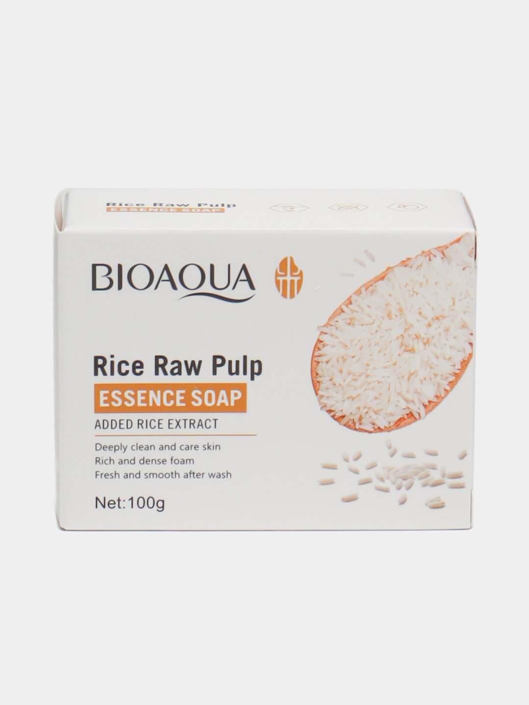 Мыло отбеливающие BIOAQUA с экстрактом риса, для лица и тела, 100 г
