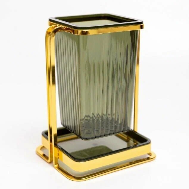 Подставка для столовых приборов, 2 секции, нержавеющая сталь цвет золото