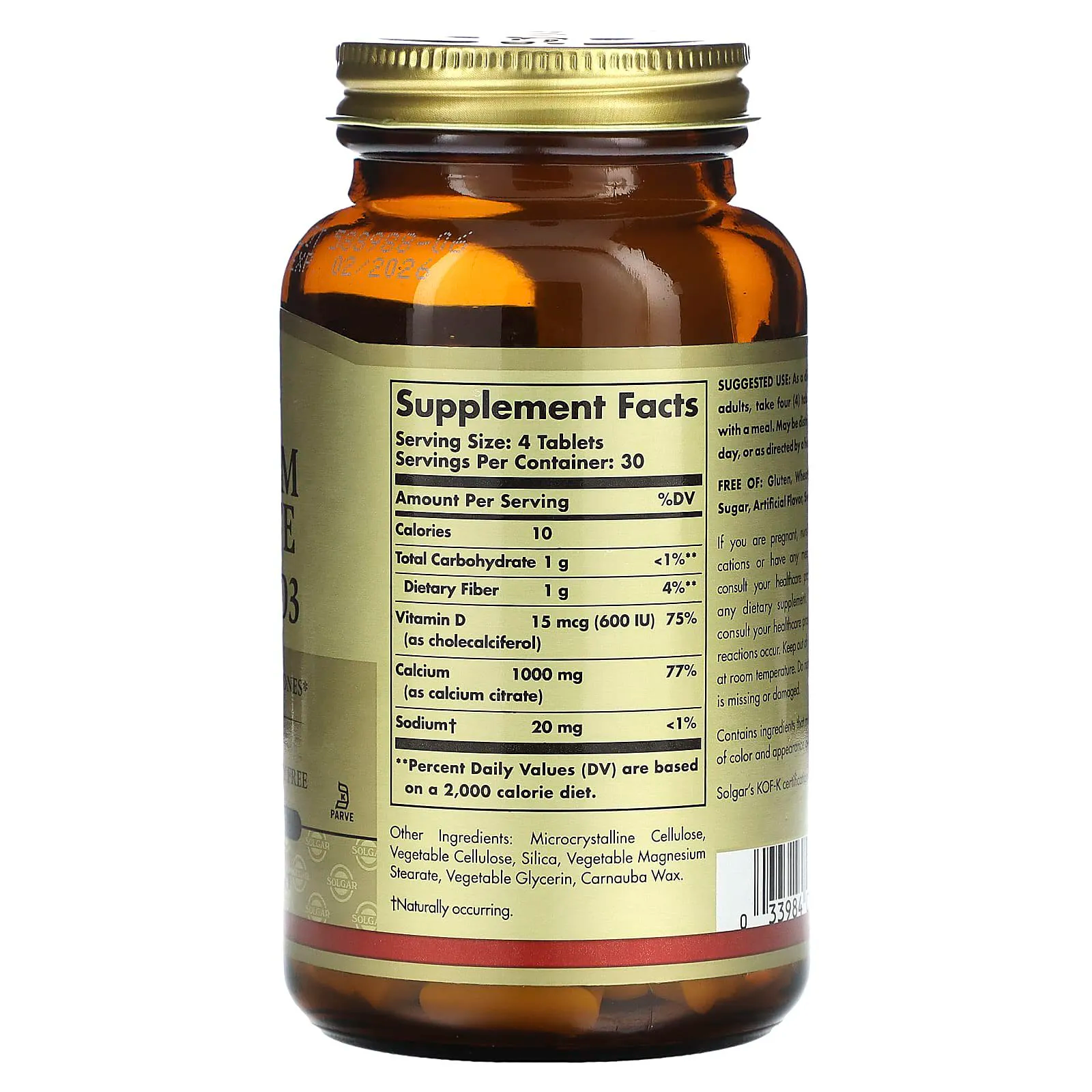 Solgar Calcium Citrate + Vitamin D3, для костей, 120 таблеток (N120) — фото 1