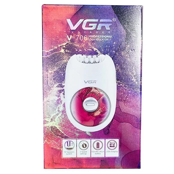 Эпилятор V-706 для женщин беспроводной, для всего тела Легкий портативный — фото 1