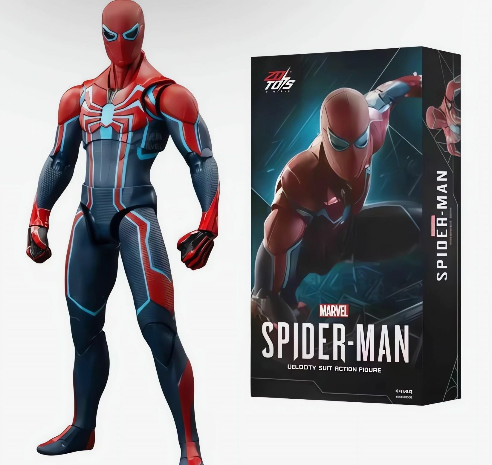Коллекционная фигурка "Человек-паук". Версия для PS4. ZD TOYS/SPIDER-MAN Velocity suit action figure. 18 см.