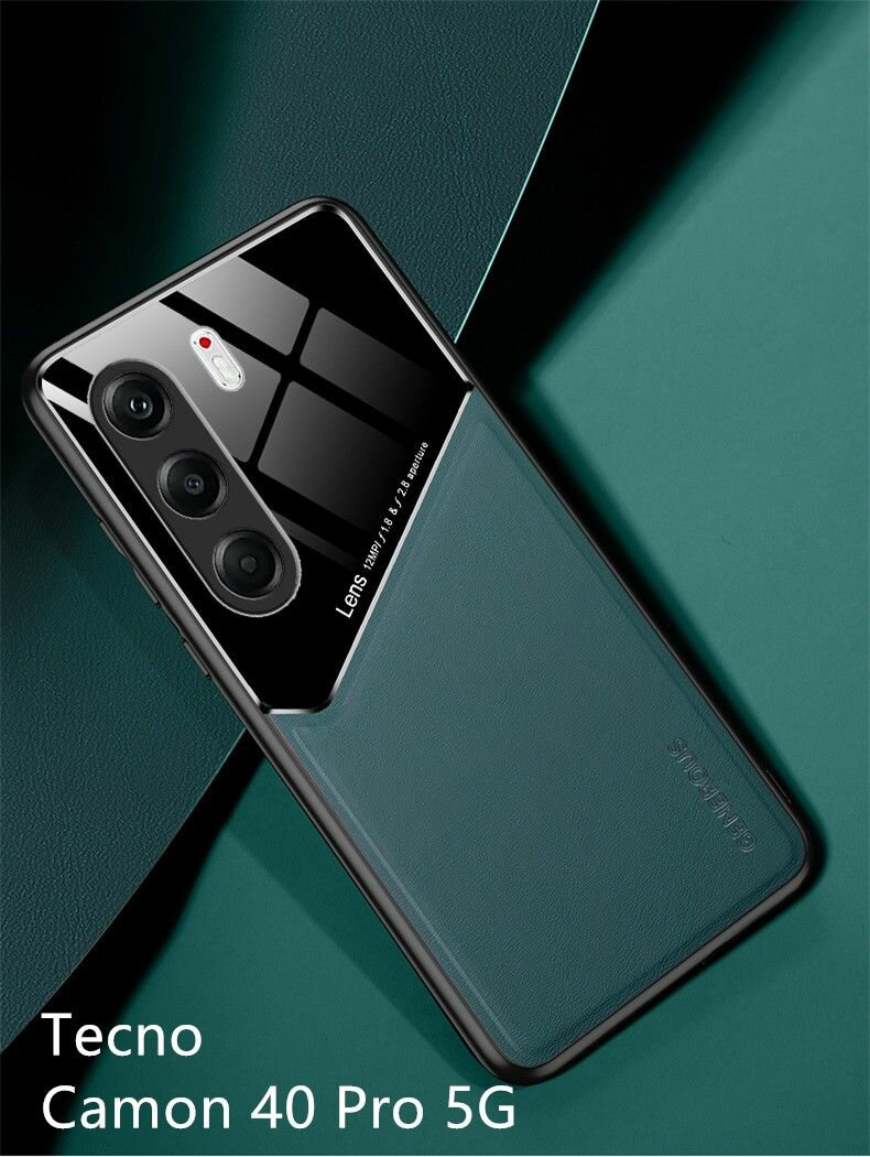 Кожа чехол для Tecno Camon 40 Pro 5G Магнитное притяжение внутри ( Техно Камон 40 Про 5G ) противоударный чехол ударопрочная накладка кожаная магнитная
