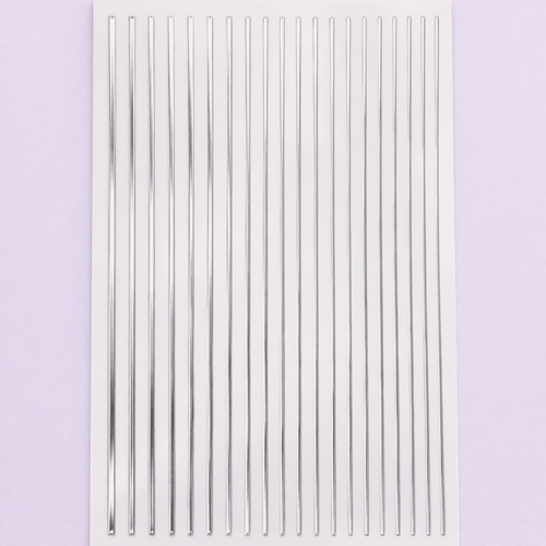 Изображение товара Наклейки полосочки №1387 Zoo Nail Art серебро