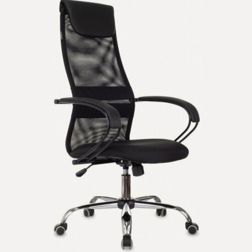 Изображение товара Кресло руководителя Бюрократ CH-607BS черный сетка/ткань крестов. металл хром