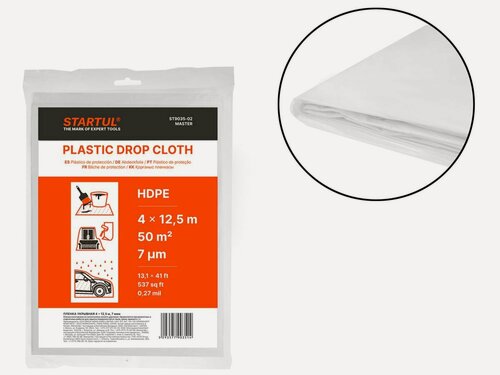 Изображение товара Пленка укрывная полиэтиленовая для ремонта 4x5 м 12 мкм STARTUL Master (ST9035-03)